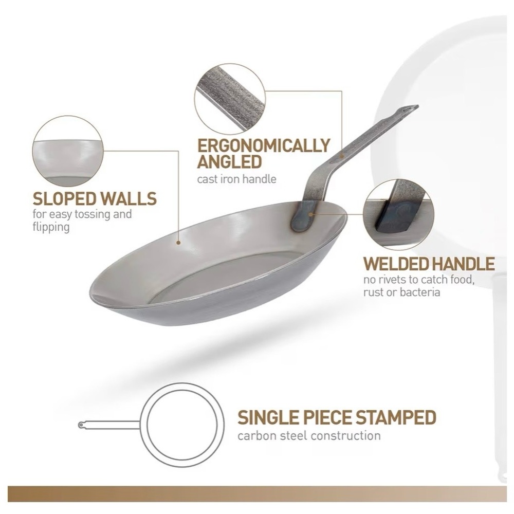 Matfer Bourgeat Black Carbon Steel Frying Pan, 15 3/ - Picture 6 of 7